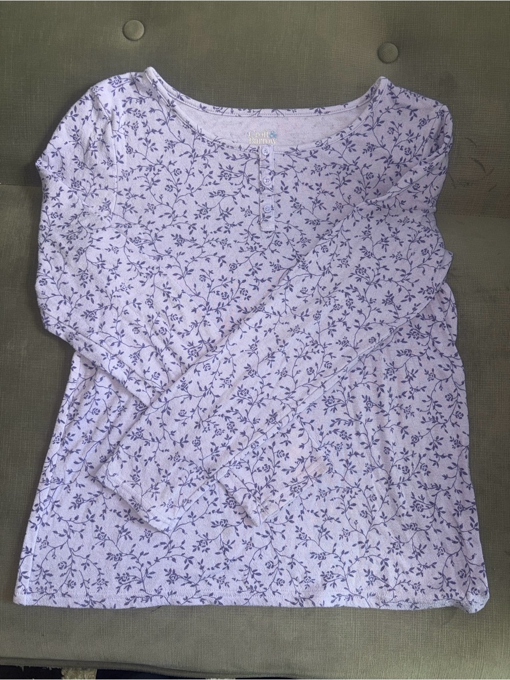 croft & barrow Lavender Floral Long-Sleeve Tee